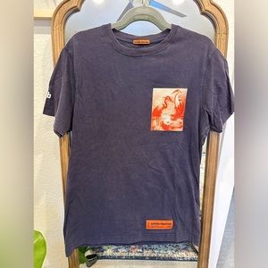 M’s Heron Preston purple and orange crane shirt sz M